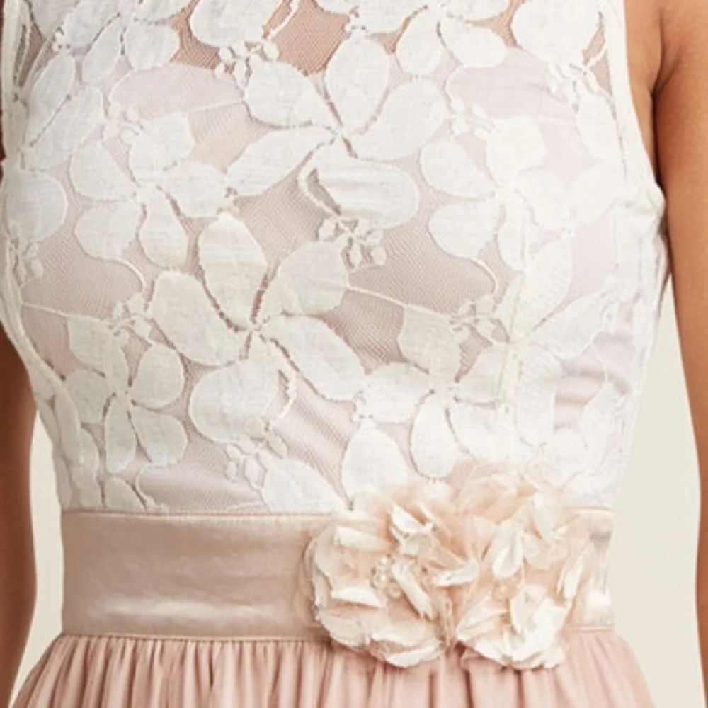 Nwt Tiered Tulle Lace Dress A-line Eyelet Anthropologie Midi Sleeveless Dress - Picture 3 of 10